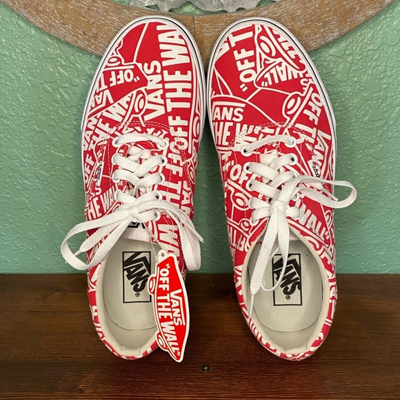 Vans Other - VANS Men's Doheny Off The Wall Print Red/White Size 8 Sneaker